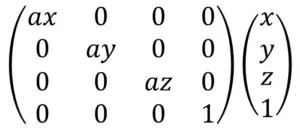 Scaling matrix Scaling matrix