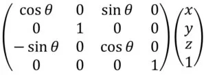 Rotation matrix about the y-axis Rotation matrix about the y-axis