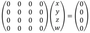 Zero matrix: multiplying it by any vector gives the zero vector Zero matrix: multiplying it by any vector gives the zero vector